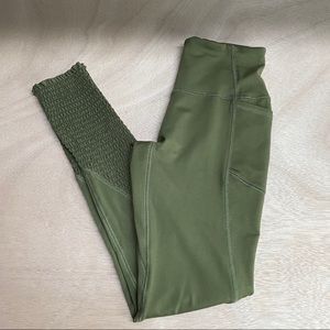 Free People Movement Green Scrunched Leggings